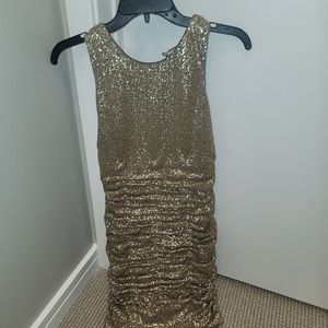 Adian Mattox gold sequins dress